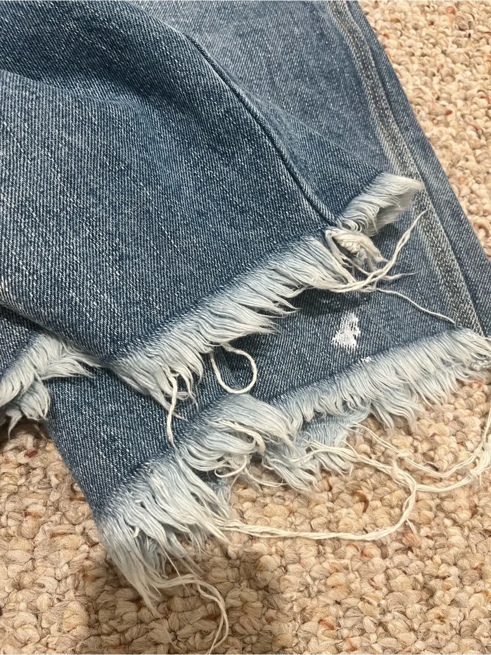 Gallery Dept Blue Distressed Denim Carpenter Shorts